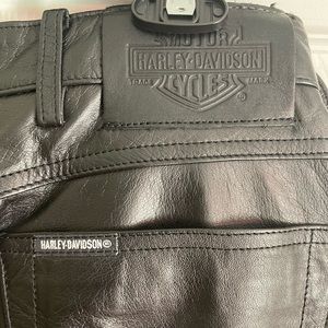 Harley Davidson black leather pants, size 12